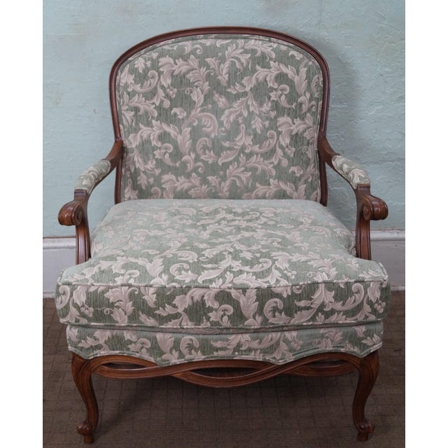 Ethan Allen Louis XV Chaise Lounge & Ottoman Chairish