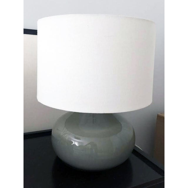 Grey Porcelain Table Lamp by Crate and Barrel | Chairish