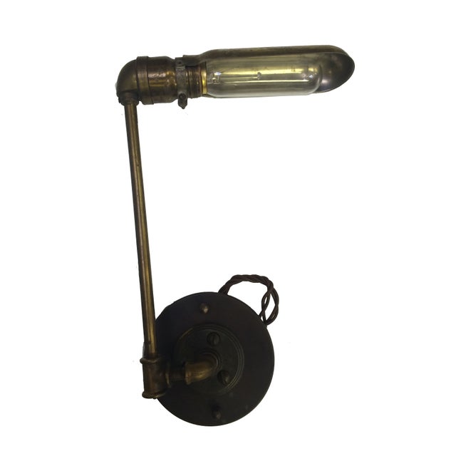 Vintage Brass Wall Sconce with Adjustable Arm Chairish