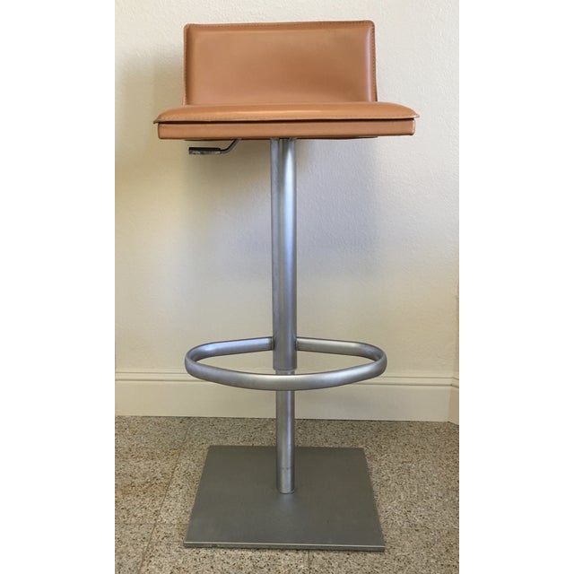 Italian Modern Leather Bar Stool Chairish