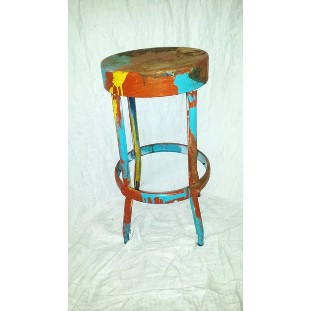Vintage Industrial Metal Artist Stool Chairish
