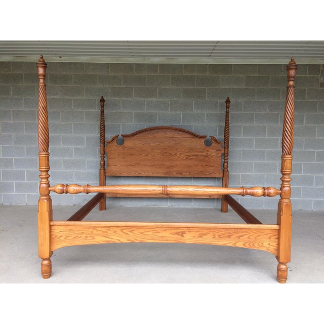 Pennsylvania House Solid Oak King Size Poster Bed Chairish