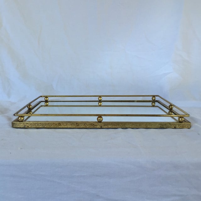 Brass Mirrored Vanity Tray Chairish