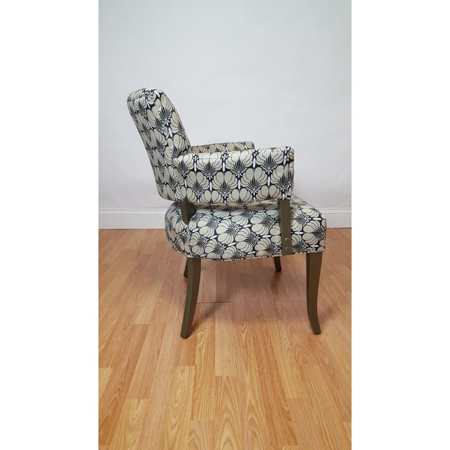 Vintage Gray Floral Accent Chair Chairish