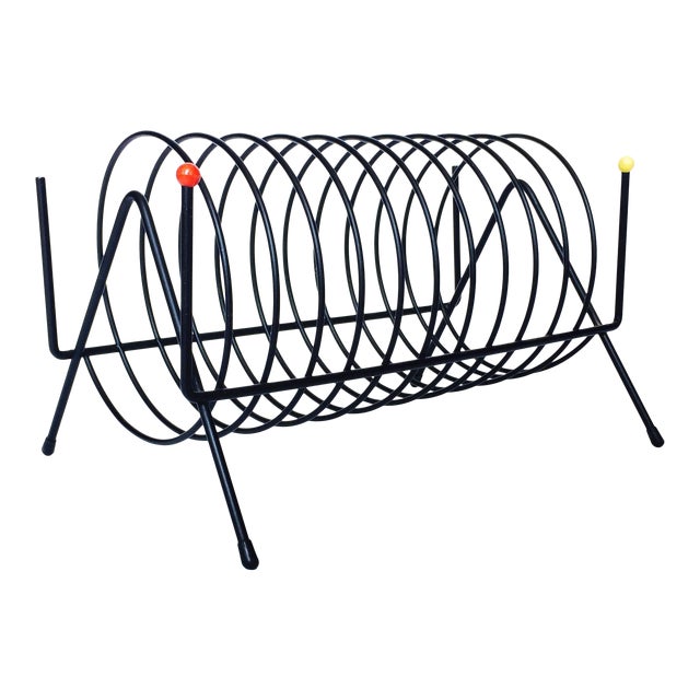 Mid Century Atomic Table Top Record Holder Chairish