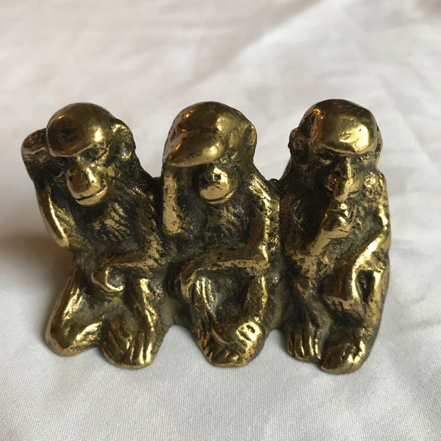 Vintage Brass Monkeys Figurine Chairish