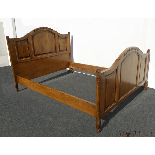 Vintage French Country Carved Wood Full Size Bed Chairish