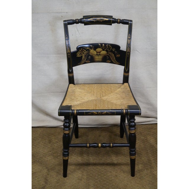 Hitchcock Black Stenciled Rush Seat Chair Chairish