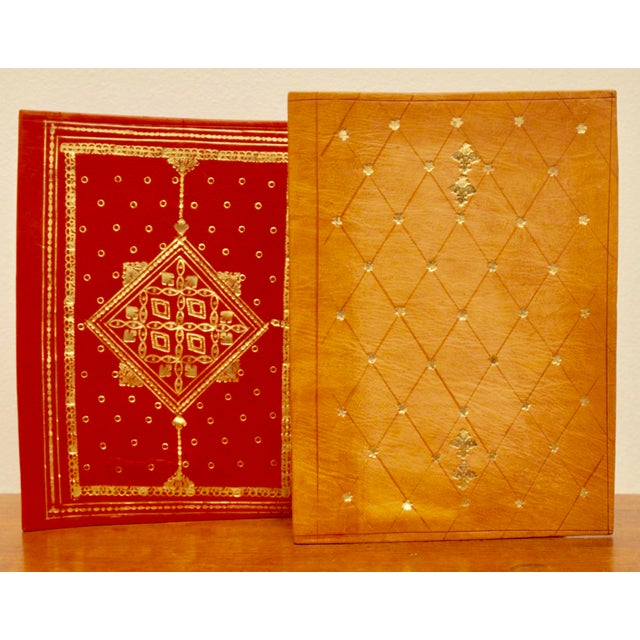 Gold Stamped Moroccan Leather Book Covers A Pair Chairish