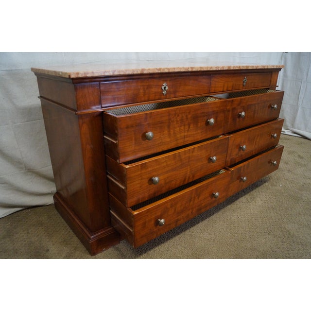 Bloomingdale's Italian Marble Top Cherry Wood Dresser Chairish
