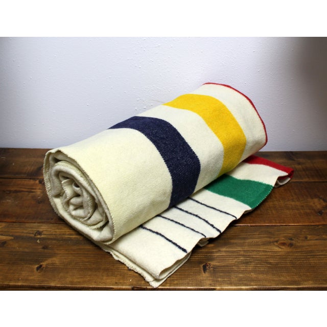 Vintage Hudson Bay Four Point Wool Blanket Chairish