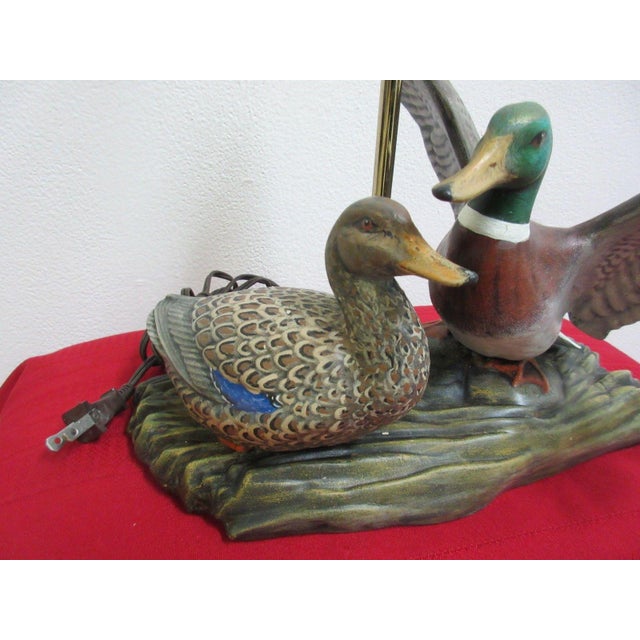 Vintage Mallard Duck Table Lamp - A Pair | Chairish