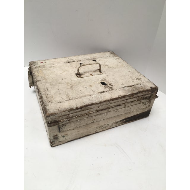 Vintage French Painted Wood First Aid Box Chairish
