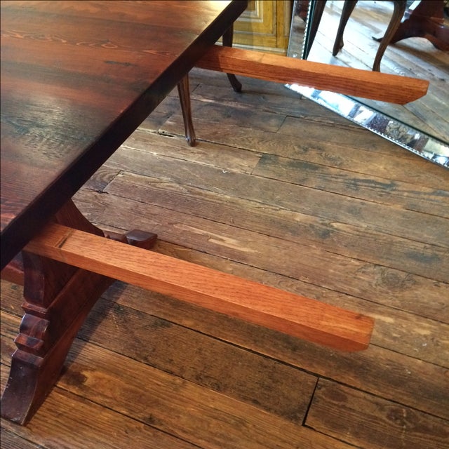 Reclaimed Pine Trestle Farm Table With Extensions Chairish