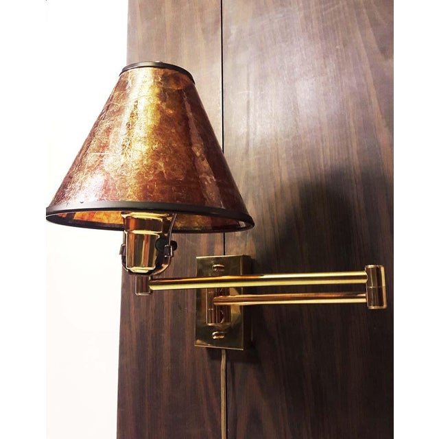 Mid-Century Modern Brass Wall Mount Swing Arm Lamp | Chairish