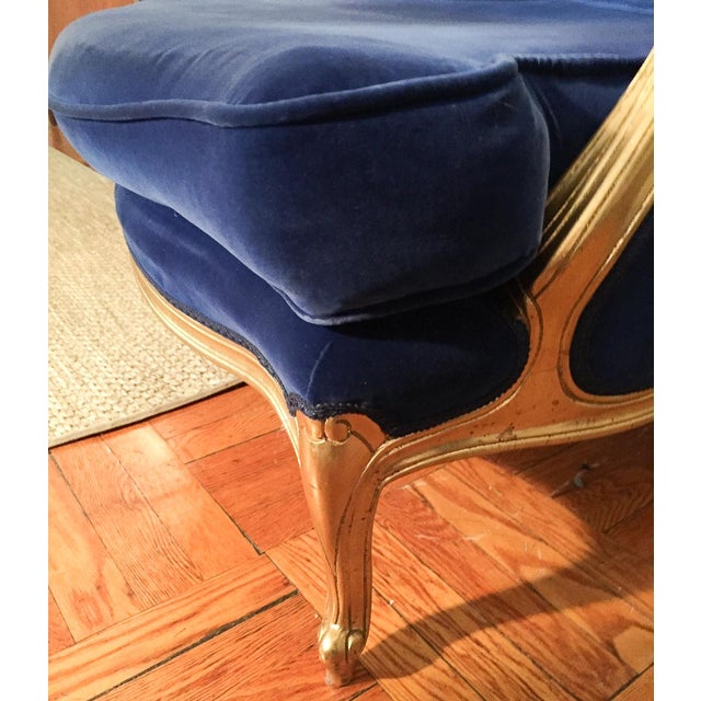 Vintage French Blue Velvet Bergere Chair Chairish