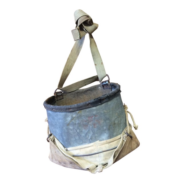 Vintage Apple Picking Bag in Galvanized Metal and Burlap Chairish
