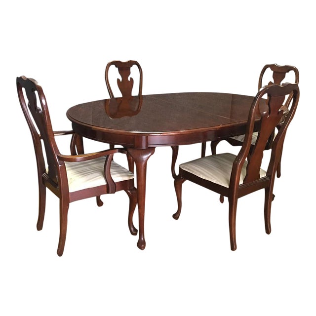 Traditional Thomasville Oval Dining Table Set Chairish