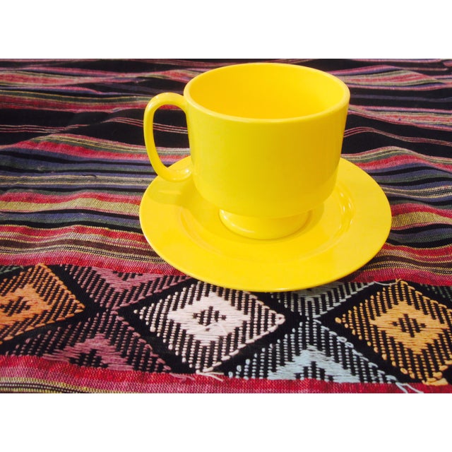 Yellow Plastic Cup & Saucers Heller Style Set/6 Chairish