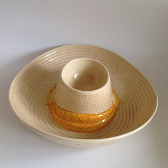 Vintage Ceramic Chip and Dip Sombrero Hat Chairish