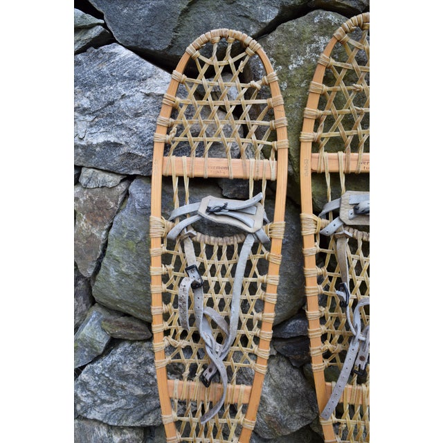Vermont Tubbs Wooden Snowshoes With Rawhide bing and Leather Binding