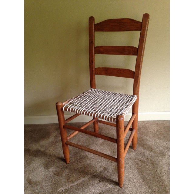 Antique Wooden Chair with Woven Seat Chairish