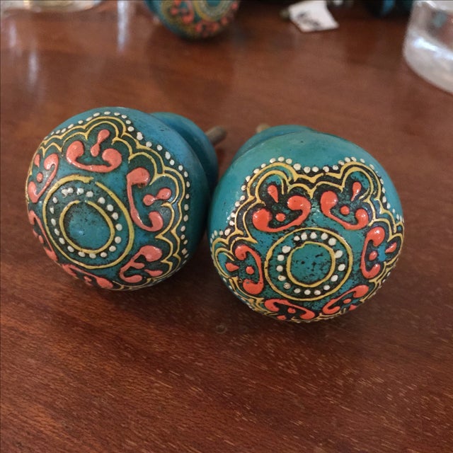 Bohemian Turquoise Drawer Pulls Set of 8 Chairish