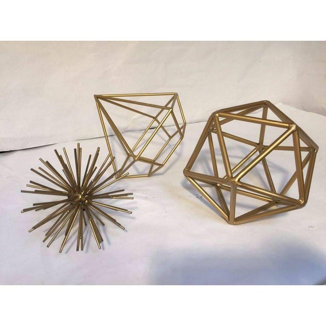 Gold Metal Geometric Shapes Set of 3 Chairish