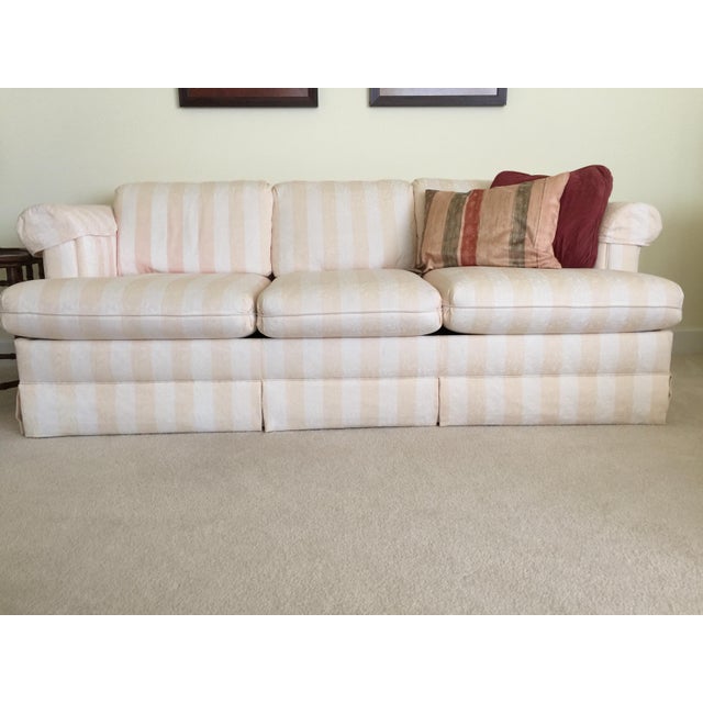 Cream & Peach Striped Queen Sleeper Sofa Chairish