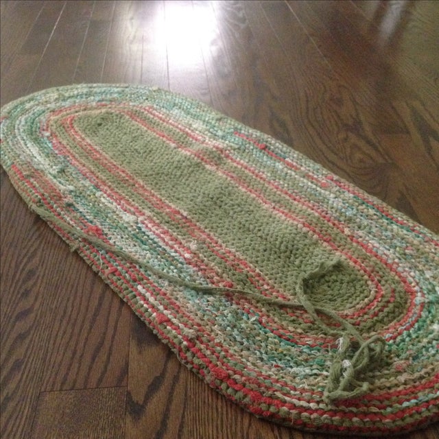 Vintage Handmade Rag Rug 3' x 1'4" Chairish