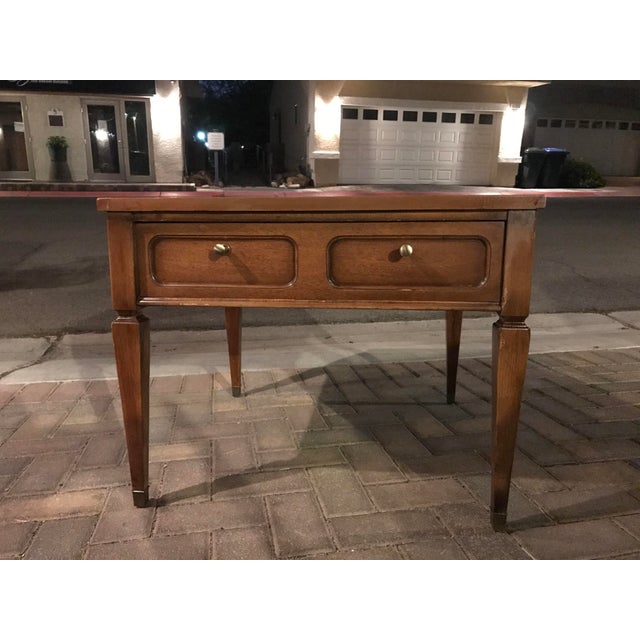 Mid-Century Single Drawer Oak Coffee Table | Chairish