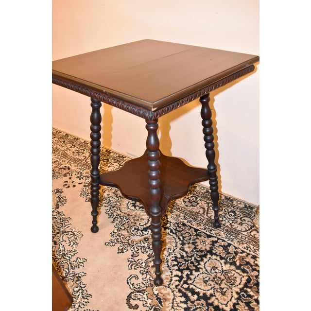 Antique Turned Spindle Leg Side Table | Chairish