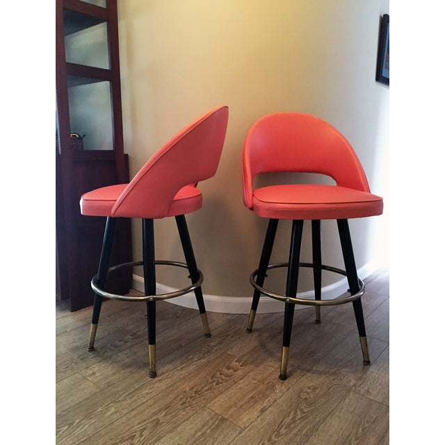 Pink Retro Swivel Counter Stools a Pair Chairish