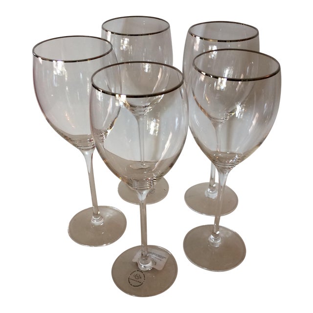 Lenox Timeless Platinum Signature Wine Glasses Set of 5 Chairish