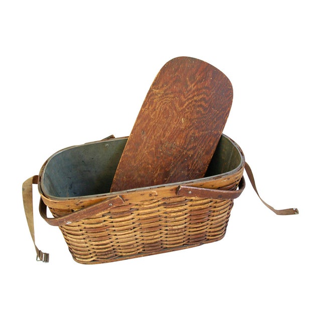 Antique 1920s Hawkeye Wicker & Tin Picnic Basket Chairish