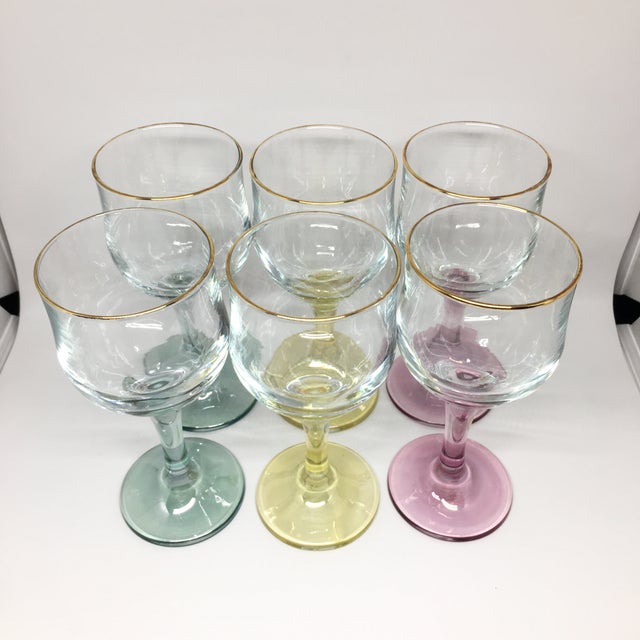 Colored Stem Wine Glasses Set of 6 Chairish