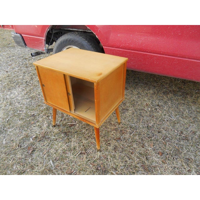 MidCentury Sliding Door End Table Chairish