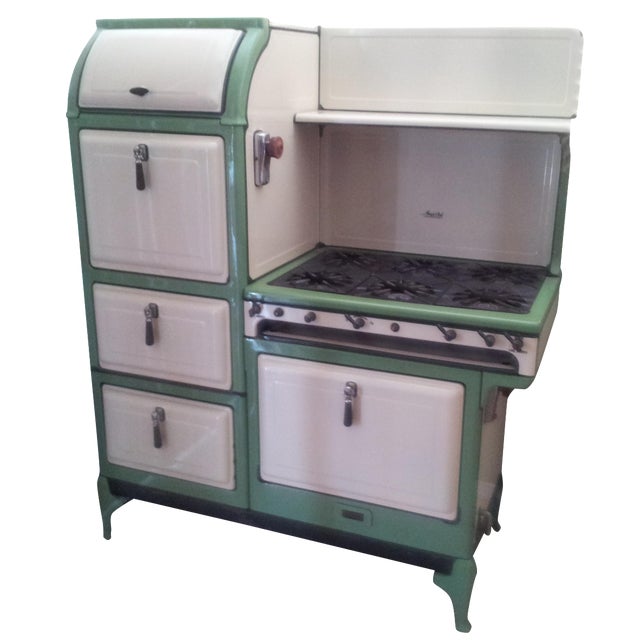 Green & White Antique Magic Chef Stove Chairish