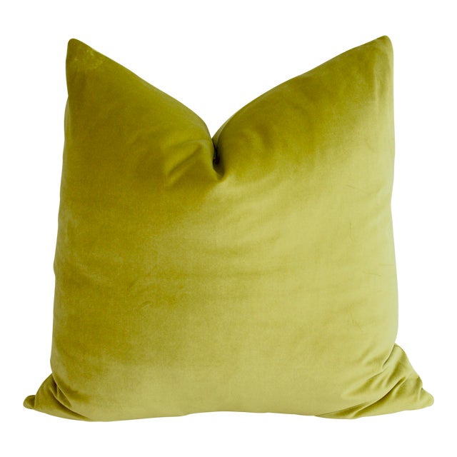 Custom Chartreuse Velvet Pillow | Chairish