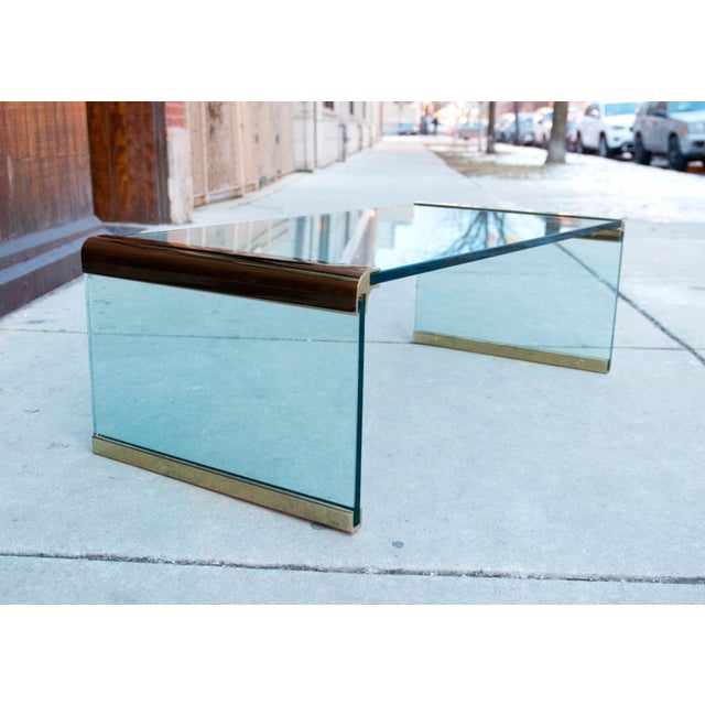 Pace Vintage Glass Waterfall Coffee Table Chairish