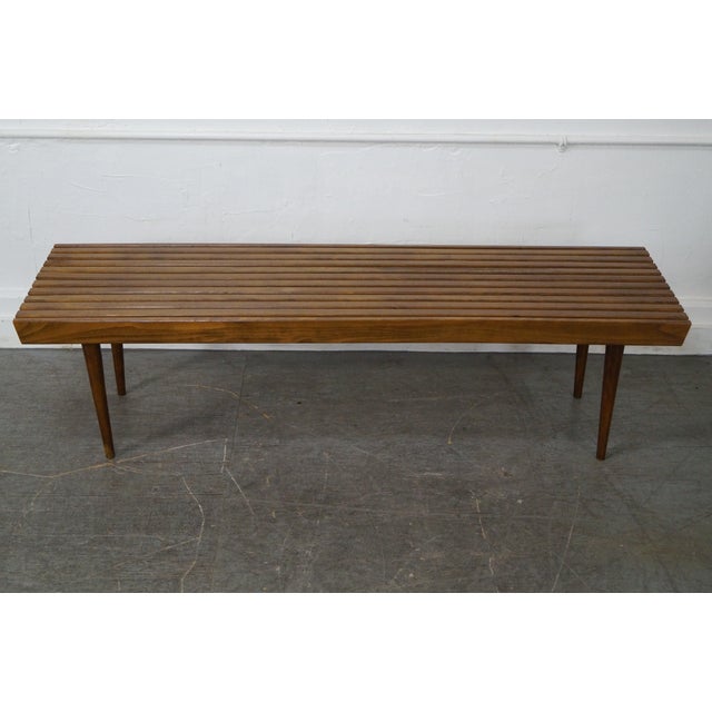 Mid-Century Modern Slat Bench Coffee Table | Chairish
