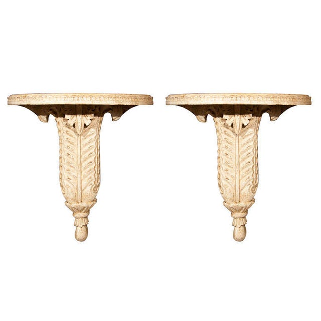 Plaster Wall Brackets by Jansen A Pair Chairish