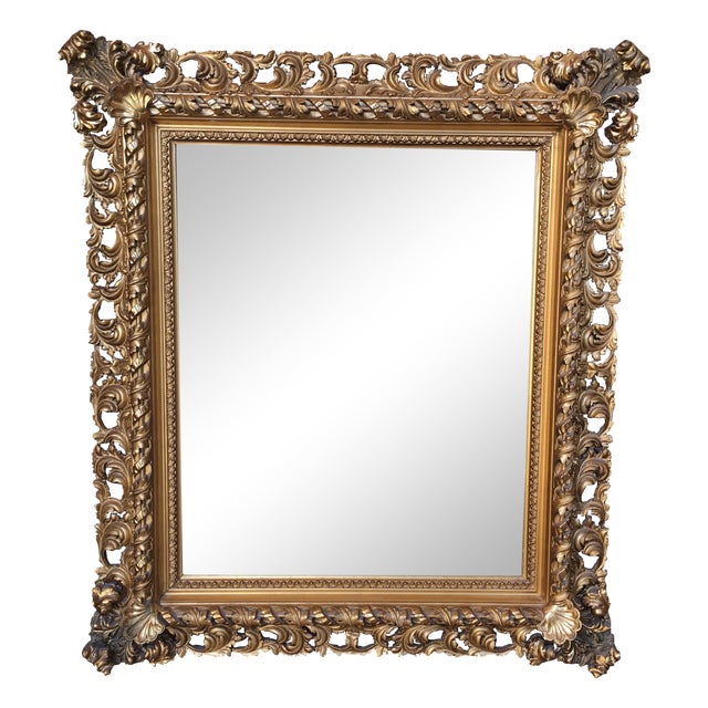 Framed Wall Antique Gold Filigree Mirror Chairish