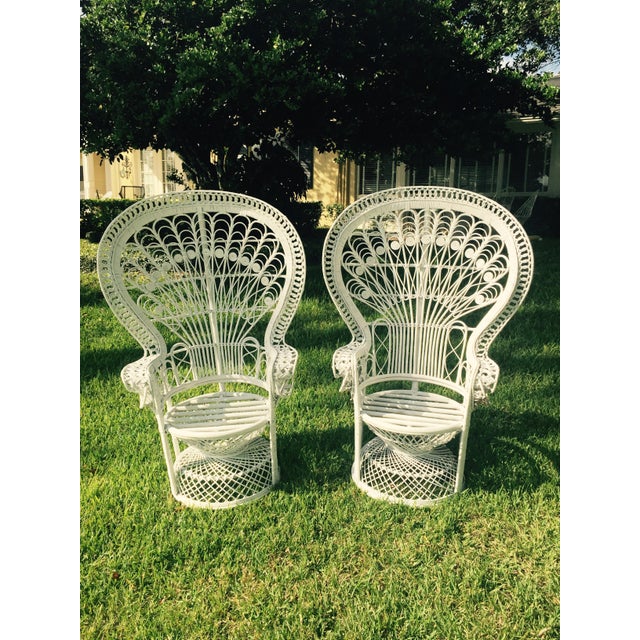 Vintage Bohemian Peacock Wicker Chair Chairish