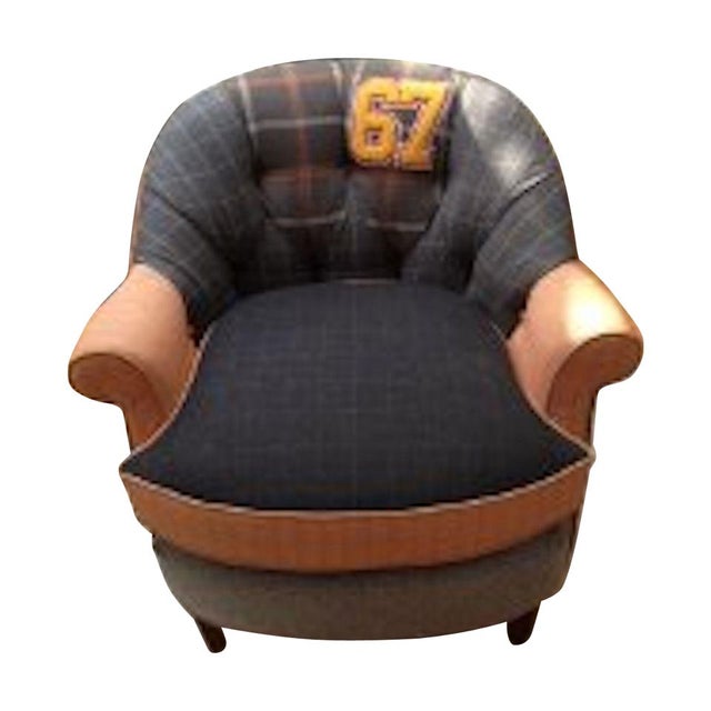 Mens Suit Fabric Club Chair Chairish