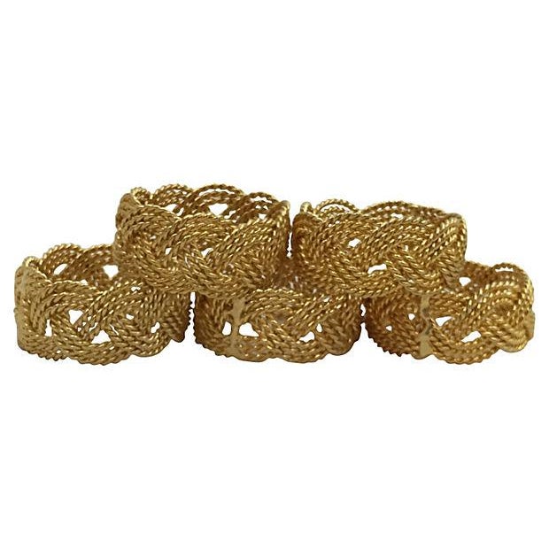 Brass Rope Napkin Rings Set of 5 Chairish
