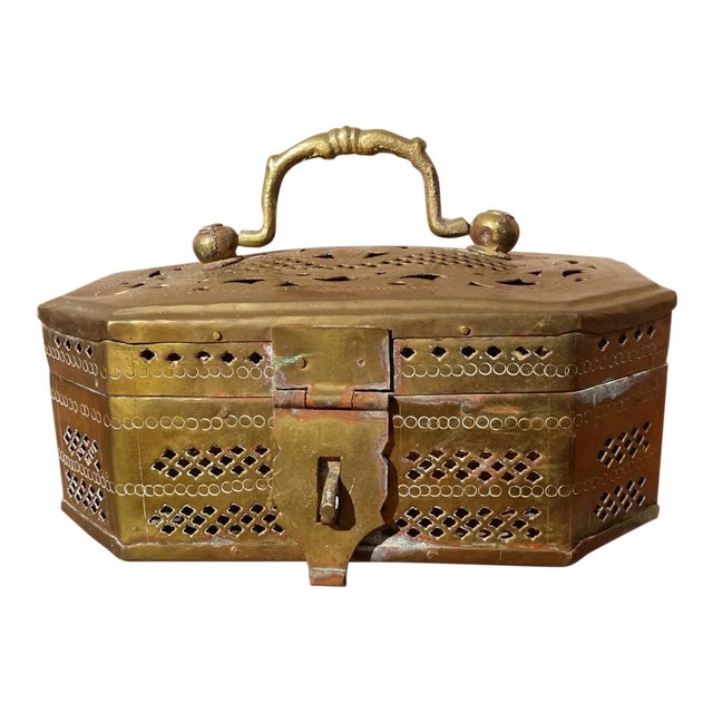 Large Antique Brass Cricket Box Chairish