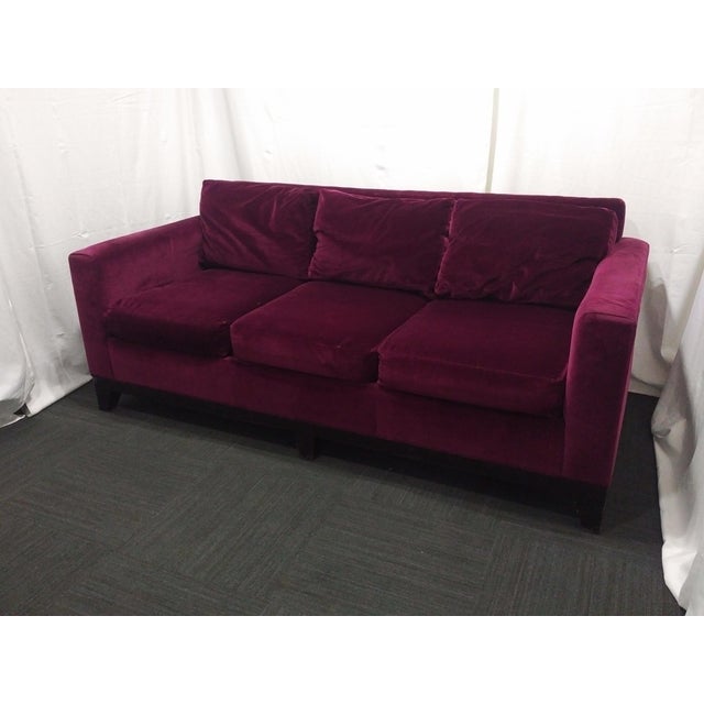 Eggplant Microfiber Velvet Sofa Chairish