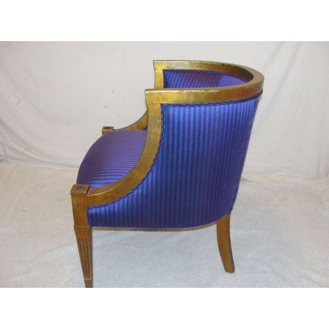 Newly Upholstered Purple Striped Barrel Chair Chairish