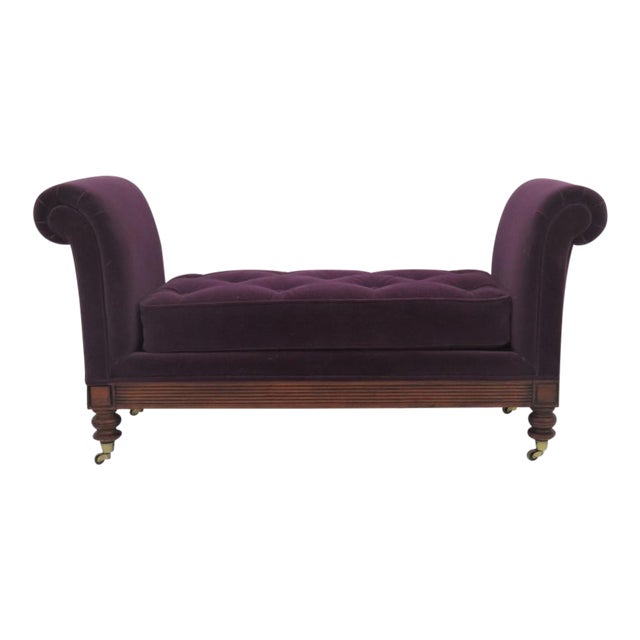 Purple Velvet Tufted Bench Chairish